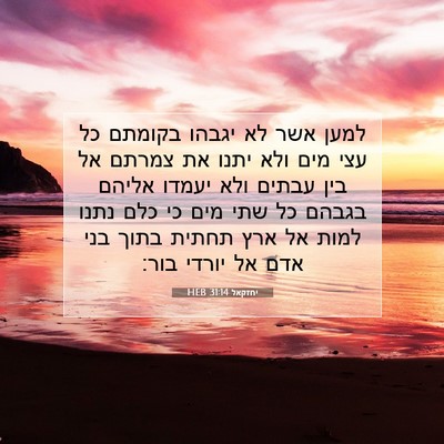 Picture 07 - יחזקאל 31:14 HEB - למען אשר לא יגבהו בקומתם כל - Bible Verse Picture