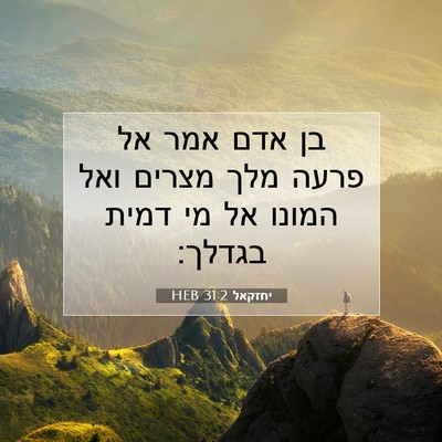 Picture 07 - יחזקאל 31:2 HEB - בן אדם אמר אל פרעה מלך - Bible Verse Picture