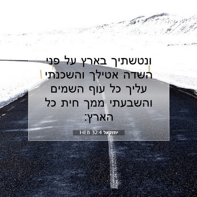 Picture 07 - יחזקאל 32:4 HEB - ונטשתיך בארץ על פני השדה - Bible Verse Picture