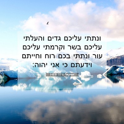 Picture 07 - יחזקאל 37:6 HEB - ונתתי עליכם גדים והעלתי - Bible Verse Picture