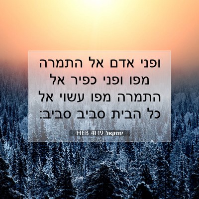 Picture 07 - יחזקאל 41:19 HEB - ופני אדם אל התמרה מפו ופני - Bible Verse Picture