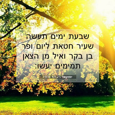 Picture 07 - יחזקאל 43:25 HEB - שבעת ימים תעשה שעיר חטאת - Bible Verse Picture