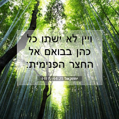 Picture 07 - יחזקאל 44:21 HEB - ויין לא ישתו כל כהן בבואם - Bible Verse Picture