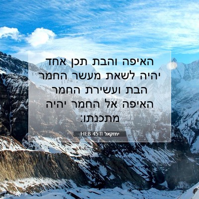 Picture 07 - יחזקאל 45:11 HEB - האיפה והבת תכן אחד יהיה - Bible Verse Picture