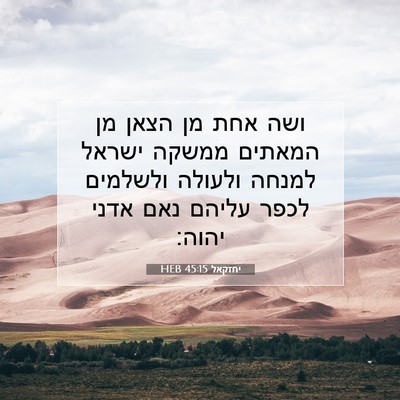Picture 07 - יחזקאל 45:15 HEB - ושה אחת מן הצאן מן המאתים - Bible Verse Picture