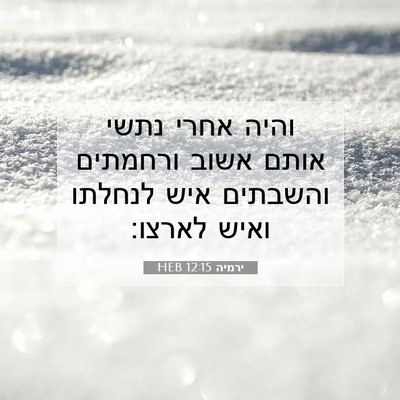 Picture 07 - ירמיה 12:15 HEB - והיה אחרי נתשי אותם אשוב - Bible Verse Picture