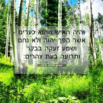 Picture 07 - ירמיה 20:16 HEB - והיה האיש ההוא כערים אשר - Bible Verse Picture