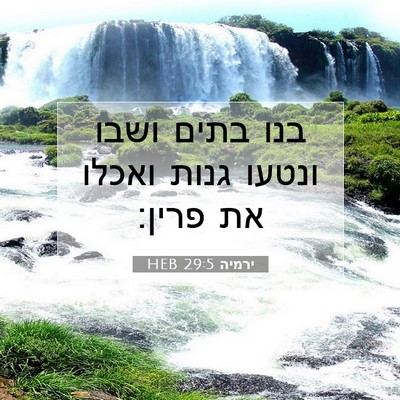 Picture 07 - ירמיה 29:5 HEB - בנו בתים ושבו ונטעו גנות - Bible Verse Picture