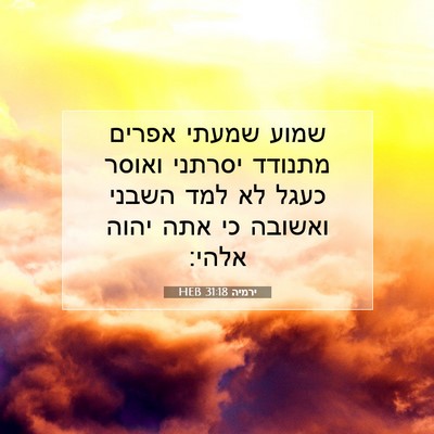 Picture 07 - ירמיה 31:18 HEB - שמוע שמעתי אפרים מתנודד - Bible Verse Picture