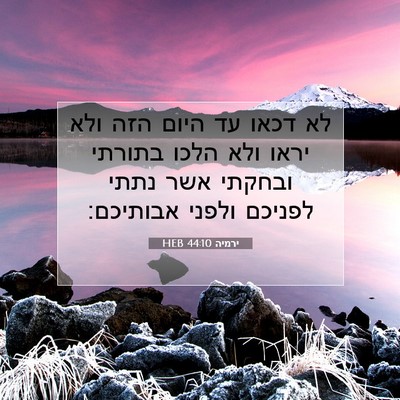 Picture 07 - ירמיה 44:10 HEB - לא דכאו עד היום הזה ולא - Bible Verse Picture