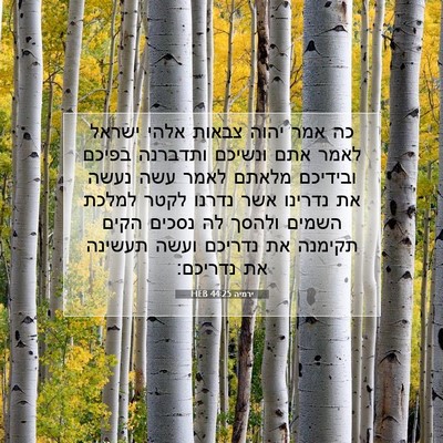 Picture 07 - ירמיה 44:25 HEB - כה אמר יהוה צבאות אלהי - Bible Verse Picture