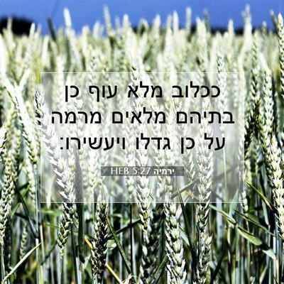 Picture 07 - ירמיה 5:27 HEB - ככלוב מלא עוף כן בתיהם - Bible Verse Picture