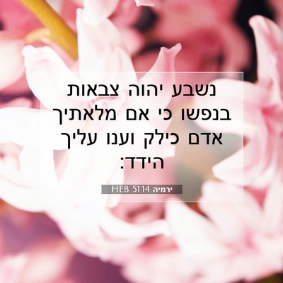 Picture 07 - ירמיה 51:14 HEB - נשבע יהוה צבאות בנפשו כי אם - Bible Verse Picture