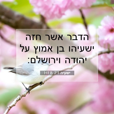 Picture 07 - ישעיה 2:1 HEB - הדבר אשר חזה ישעיהו בן אמוץ - Bible Verse Picture