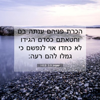Picture 07 - ישעיה 3:9 HEB - הכרת פניהם ענתה בם וחטאתם - Bible Verse Picture