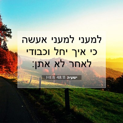 Picture 07 - ישעיה 48:11 HEB - למעני למעני אעשה כי איך יחל - Bible Verse Picture