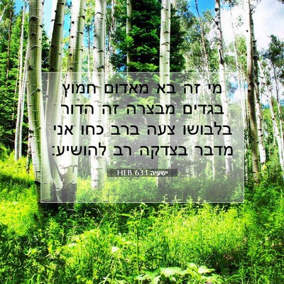 Picture 07 - ישעיה 63:1 HEB - מי זה בא מאדום חמוץ בגדים - Bible Verse Picture