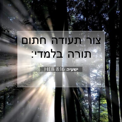 Picture 07 - ישעיה 8:16 HEB - צור תעודה חתום תורה - Bible Verse Picture