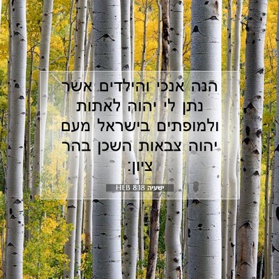 Picture 07 - ישעיה 8:18 HEB - הנה אנכי והילדים אשר נתן לי - Bible Verse Picture