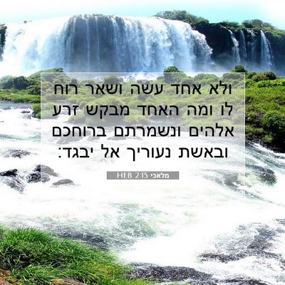 Picture 07 - מלאכי 2:15 HEB - ולא אחד עשה ושאר רוח לו ומה - Bible Verse Picture
