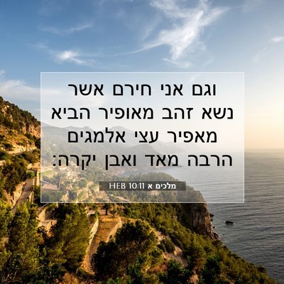 Picture 07 - מלכים א 10:11 HEB - וגם אני חירם אשר נשא זהב - Bible Verse Picture