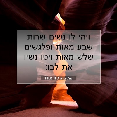 Picture 07 - מלכים א 11:3 HEB - ויהי לו נשים שרות שבע מאות - Bible Verse Picture