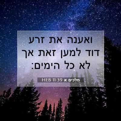 Picture 07 - מלכים א 11:39 HEB - ואענה את זרע דוד למען זאת - Bible Verse Picture