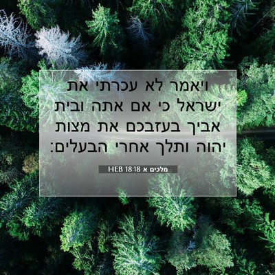 Picture 07 - מלכים א 18:18 HEB - ויאמר לא עכרתי את ישראל כי - Bible Verse Picture