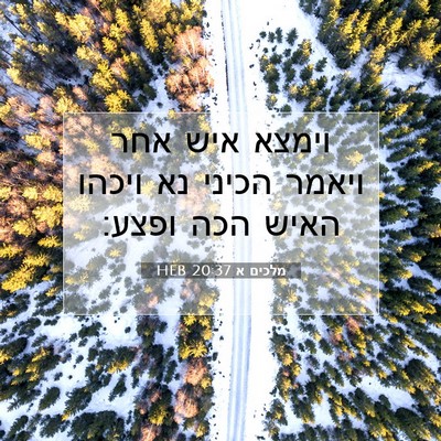 Picture 07 - מלכים א 20:37 HEB - וימצא איש אחר ויאמר הכיני - Bible Verse Picture