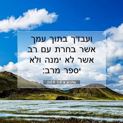 Picture 07 - מלכים א 3:8 HEB - ועבדך בתוך עמך אשר בחרת עם - Bible Verse Picture