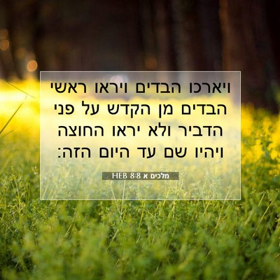 Picture 07 - מלכים א 8:8 HEB - ויארכו הבדים ויראו ראשי - Bible Verse Picture