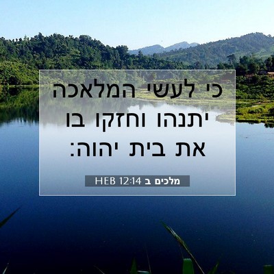 Picture 07 - מלכים ב 12:14 HEB - כי לעשי המלאכה יתנהו וחזקו - Bible Verse Picture