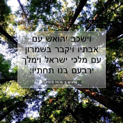 Picture 07 - מלכים ב 14:16 HEB - וישכב יהואש עם אבתיו ויקבר - Bible Verse Picture