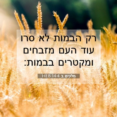 Picture 07 - מלכים ב 14:4 HEB - רק הבמות לא סרו עוד העם - Bible Verse Picture
