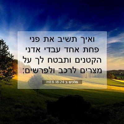 Picture 07 - מלכים ב 18:24 HEB - ואיך תשיב את פני פחת אחד - Bible Verse Picture