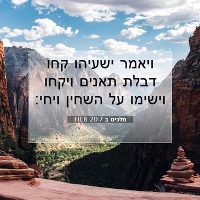 Picture 07 - מלכים ב 20:7 HEB - ויאמר ישעיהו קחו דבלת - Bible Verse Picture