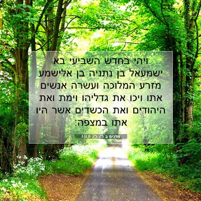 Picture 07 - מלכים ב 25:25 HEB - ויהי בחדש השביעי בא ישמעאל - Bible Verse Picture