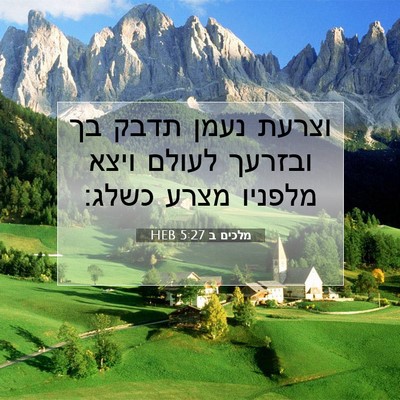 Picture 07 - מלכים ב 5:27 HEB - וצרעת נעמן תדבק בך ובזרעך - Bible Verse Picture
