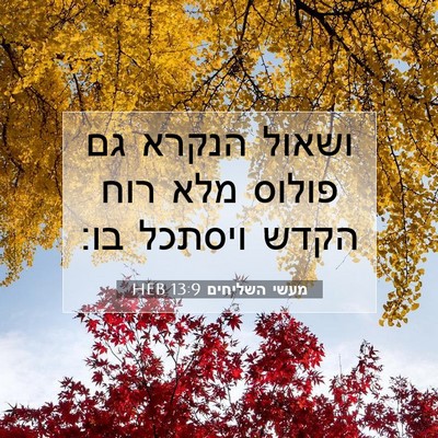 Picture 07 - מעשי השליחים 13:9 HEB - ושאול הנקרא גם פולוס מלא - Bible Verse Picture