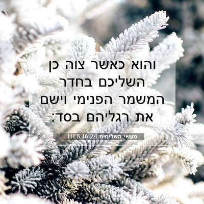 Picture 07 - מעשי השליחים 16:24 HEB - והוא כאשר צוה כן השליכם - Bible Verse Picture