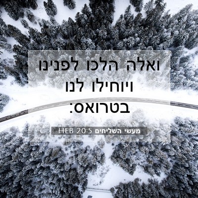 Picture 07 - מעשי השליחים 20:5 HEB - ואלה הלכו לפנינו ויוחילו - Bible Verse Picture