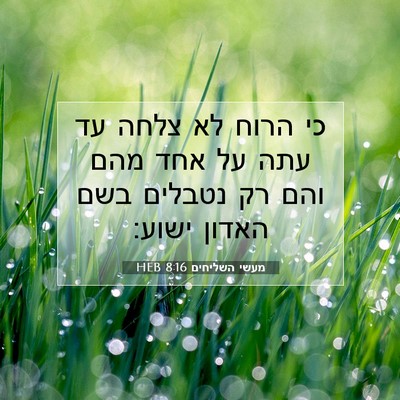 Picture 07 - מעשי השליחים 8:16 HEB - כי הרוח לא צלחה עד עתה על - Bible Verse Picture