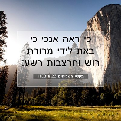 Picture 07 - מעשי השליחים 8:23 HEB - כי ראה אנכי כי באת לידי - Bible Verse Picture