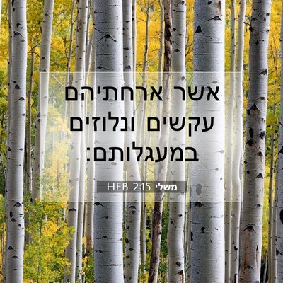 Picture 07 - משלי 2:15 HEB - אשר ארחתיהם עקשים ונלוזים - Bible Verse Picture
