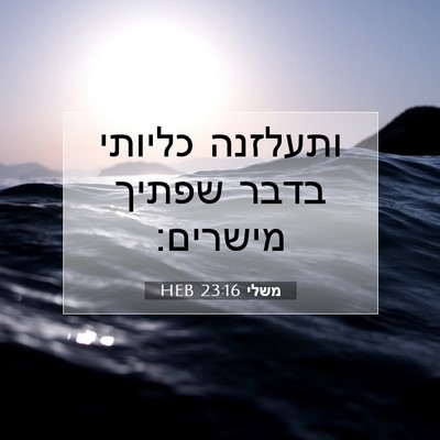 Picture 07 - משלי 23:16 HEB - ותעלזנה כליותי בדבר שפתיך - Bible Verse Picture