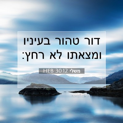 Picture 07 - משלי 30:12 HEB - דור טהור בעיניו ומצאתו לא - Bible Verse Picture