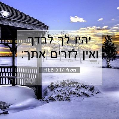 Picture 07 - משלי 5:17 HEB - יהיו לך לבדך ואין לזרים - Bible Verse Picture