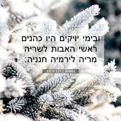 Picture 07 - נחמיה 12:12 HEB - ובימי יויקים היו כהנים - Bible Verse Picture