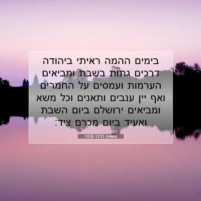 Picture 07 - נחמיה 13:15 HEB - בימים ההמה ראיתי ביהודה - Bible Verse Picture