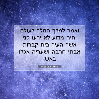Picture 07 - נחמיה 2:3 HEB - ואמר למלך המלך לעולם יחיה - Bible Verse Picture